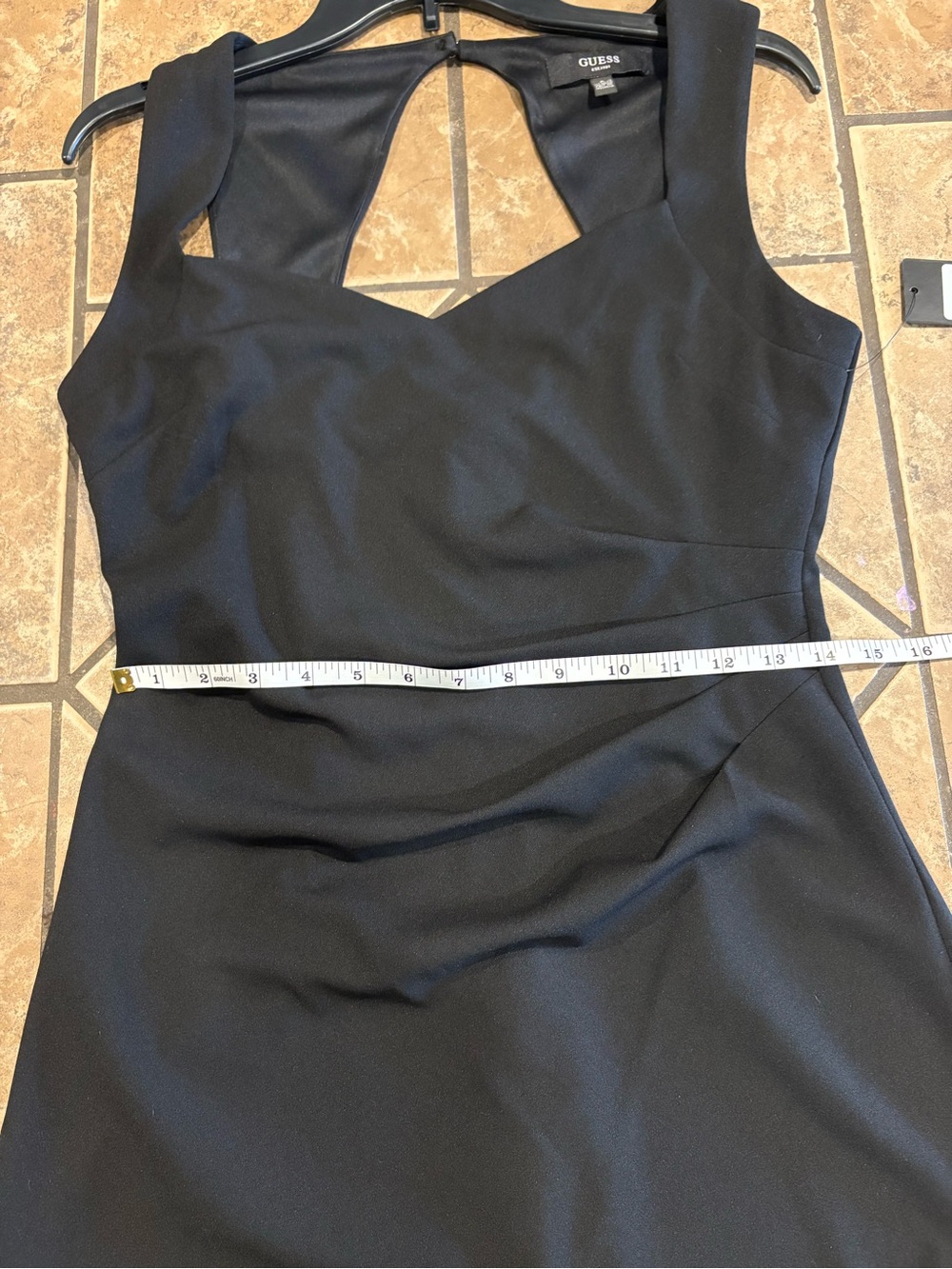 GUESS Black Sleeveless Mini Dress with V-Notch Back WOMENS size 8 NWT - Picture 13 of 15